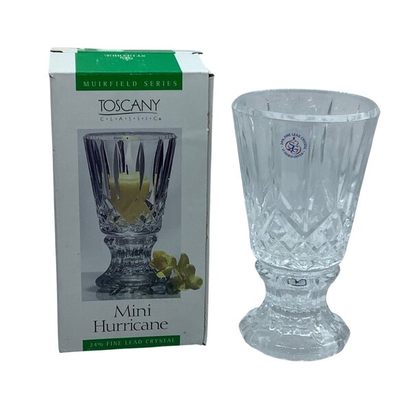 Toscany Classics Muirfield Mini Hurricane Candle Holder St. George 24% Crystal - Picture 1 of 9